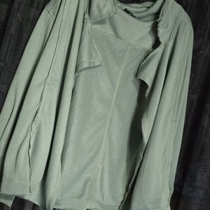 Lightweight Oversized Open-Front Cardigan in Sage Green